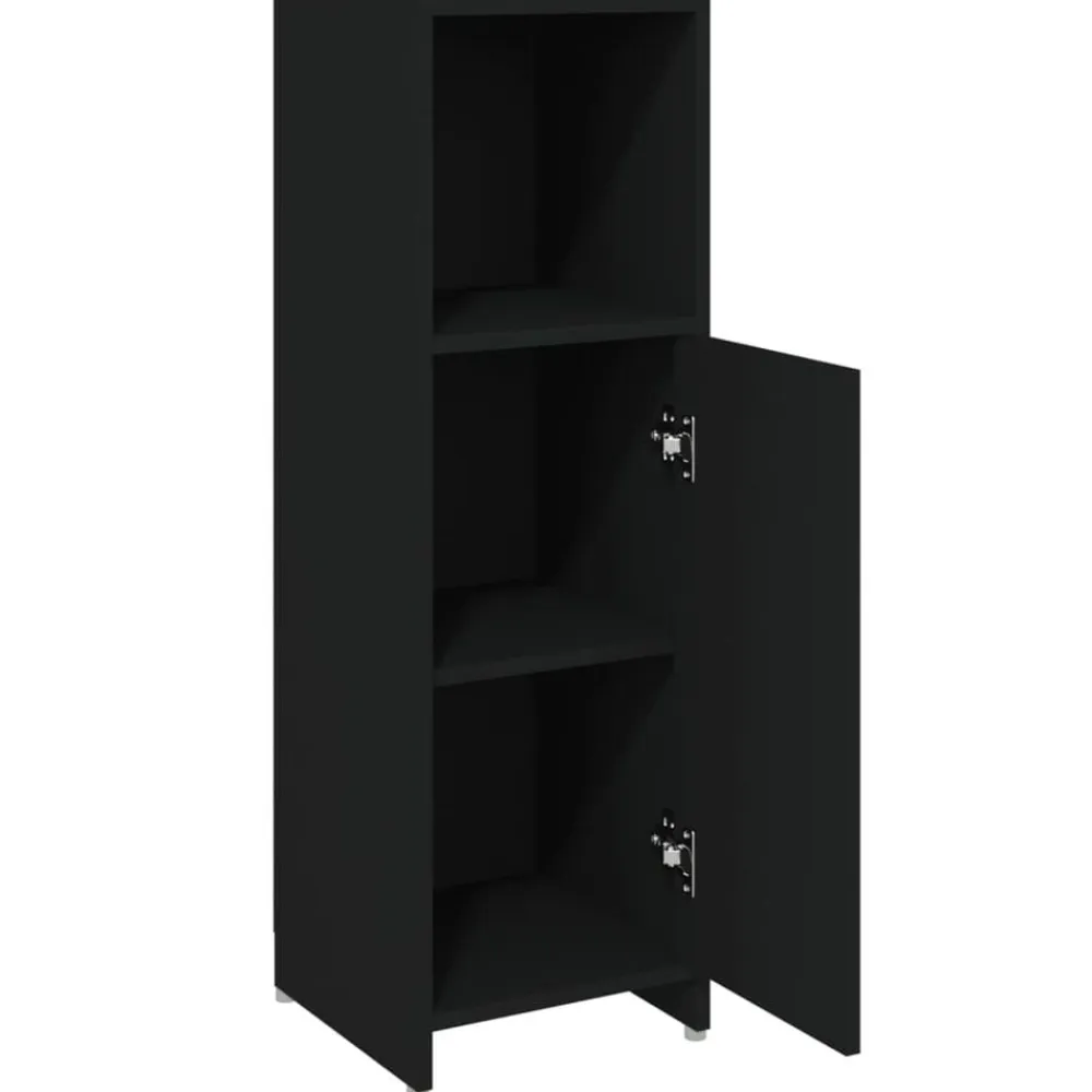 vidaXL Armario de baño madera contrachapada 30x30x95 cm Negro Hot