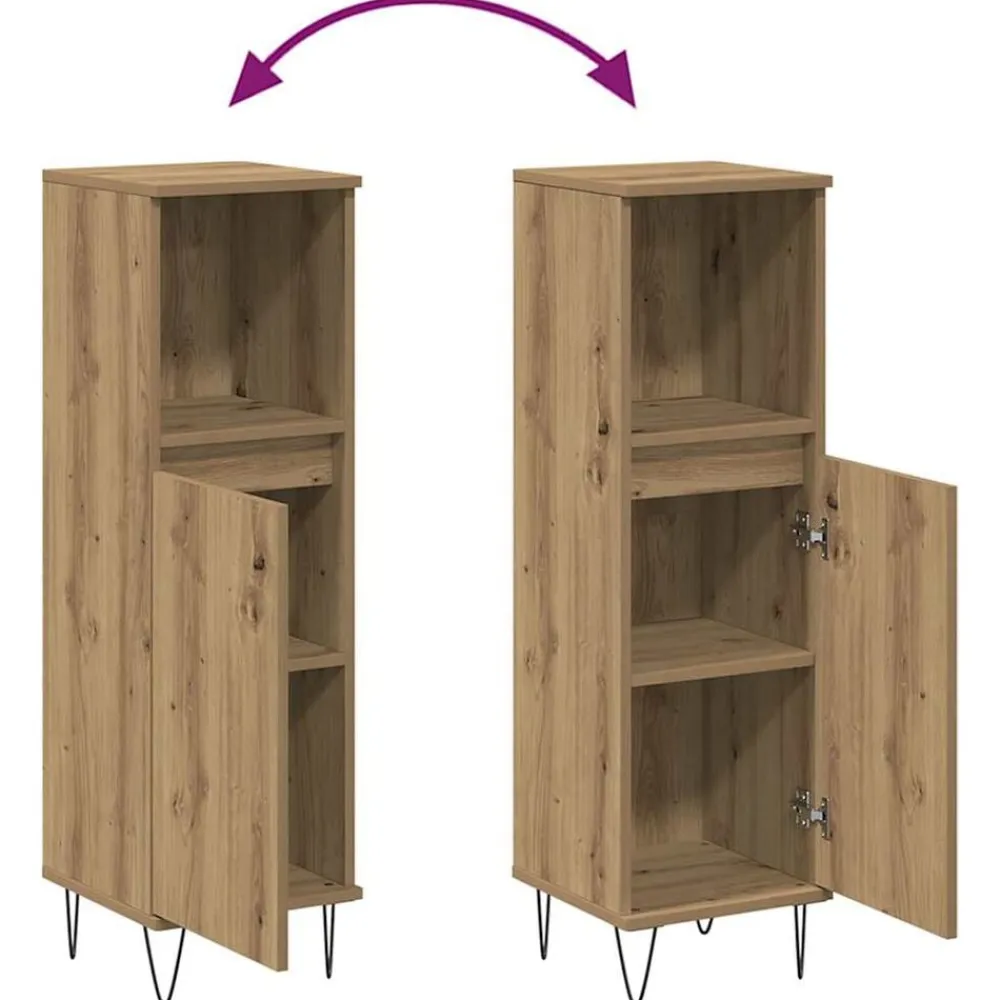 vidaXL Conjuntos De Muebles-Armario de baño madera de ingeniería 30x30x100 cm