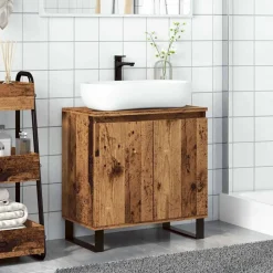 vidaXL Conjuntos De Muebles-Armario de baño madera de ingeniería envejecida 58x33x60 cm