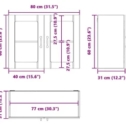 vidaXL Armario de cocina de pared con puerta de cristal