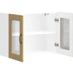vidaXL Armarios Y Almacenamiento-Armario de cocina de pared con puerta de cristal 