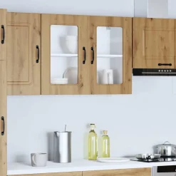 vidaXL Armarios Y Almacenamiento-Armario de cocina de pared con puerta de cristal 