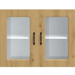 vidaXL Armarios Y Almacenamiento-Armario de cocina de pared con puerta de cristal 