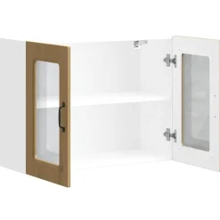 vidaXL Armarios Y Almacenamiento-Armario de cocina de pared con puerta de cristal 