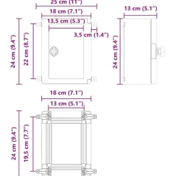 vidaXL Suministros Eléctricos-Armario de Control 25 x 13 x 24 cm Plástico ABS