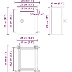 vidaXL Suministros Eléctricos-Armario de Control Gris 28 x 13 x 28 cm Plástico ABS