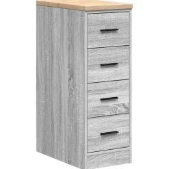 vidaXL Armario de garaje de madera maciza pino 30x51x85 cm Gris sonoma Online