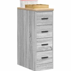 vidaXL Armario de garaje de madera maciza pino 30x51x85 cm Gris sonoma Online