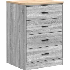 vidaXL Armario de garaje de madera maciza pino 60x51x85 cm Gris sonoma Online