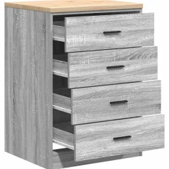 vidaXL Armario de garaje de madera maciza pino 60x51x85 cm Gris sonoma Online