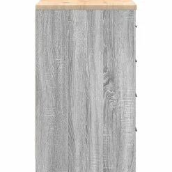 vidaXL Armario de garaje de madera maciza pino 60x51x85 cm Gris sonoma Online