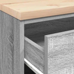 vidaXL Armario de garaje de madera maciza pino 60x51x85 cm Gris sonoma Online
