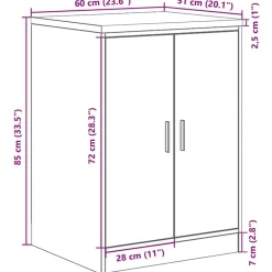 vidaXL Almacenamiento Industrial-Armario de garaje de madera maciza pino 60x51x85 cm