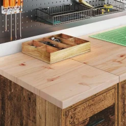 vidaXL Almacenamiento Industrial-Armario de garaje de madera vieja 30x51x85 cm