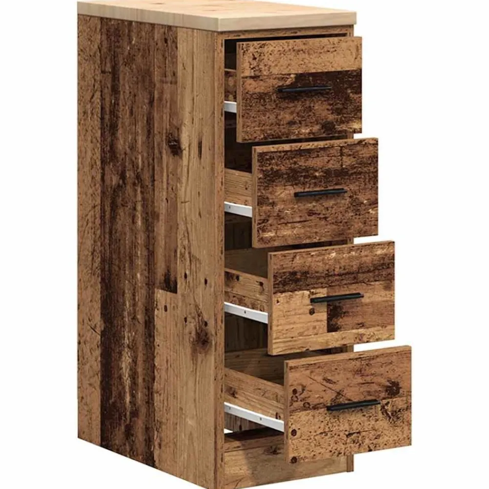 vidaXL Almacenamiento Industrial-Armario de garaje de madera vieja 30x51x85 cm
