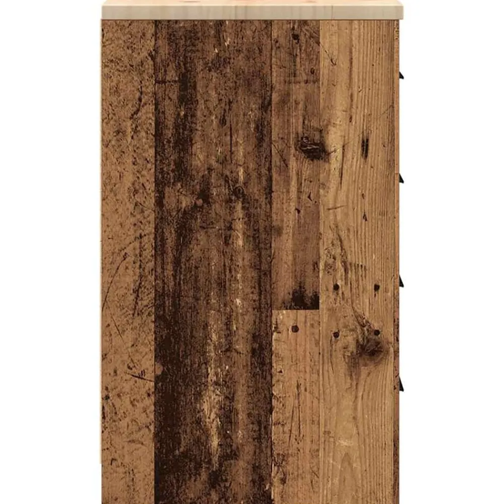 vidaXL Almacenamiento Industrial-Armario de garaje de madera vieja 30x51x85 cm