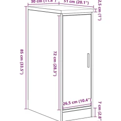 vidaXL Almacenamiento Industrial-Armario de garaje de madera vieja 30x51x85 cm