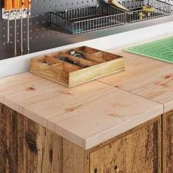vidaXL Almacenamiento Industrial-Armario de garaje de madera vieja 30x51x85 cm
