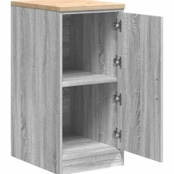 vidaXL Armario de garaje de madera maciza pino 40x51x85 cm Gris sonoma Discount