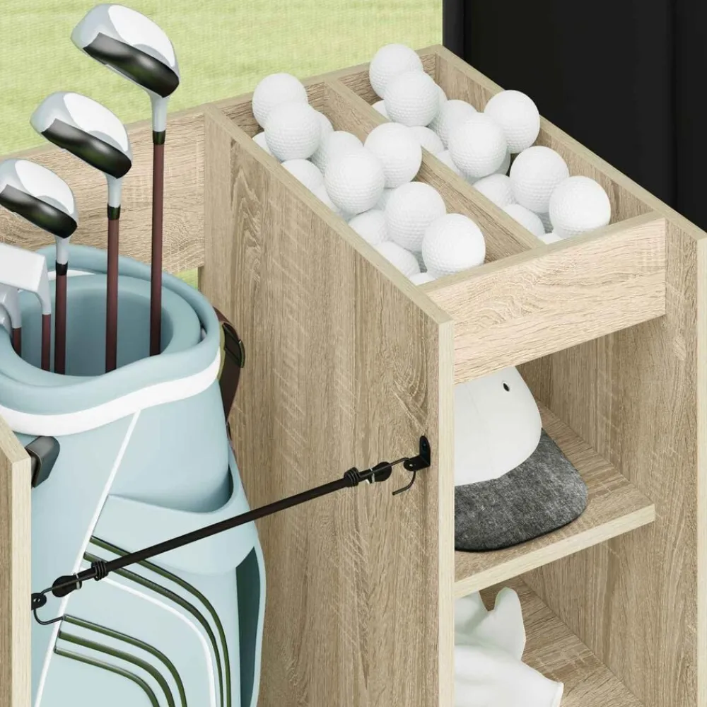 vidaXL Armario de Golf con rueda Liso 65 x 45 x 98 cm Roble Sonoma Outlet