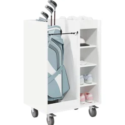 vidaXL Armario de Golf con rueda Liso 65 x 45 x 98 cm White Clearance