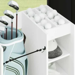 vidaXL Armario de Golf con rueda Liso 65 x 45 x 98 cm White Clearance