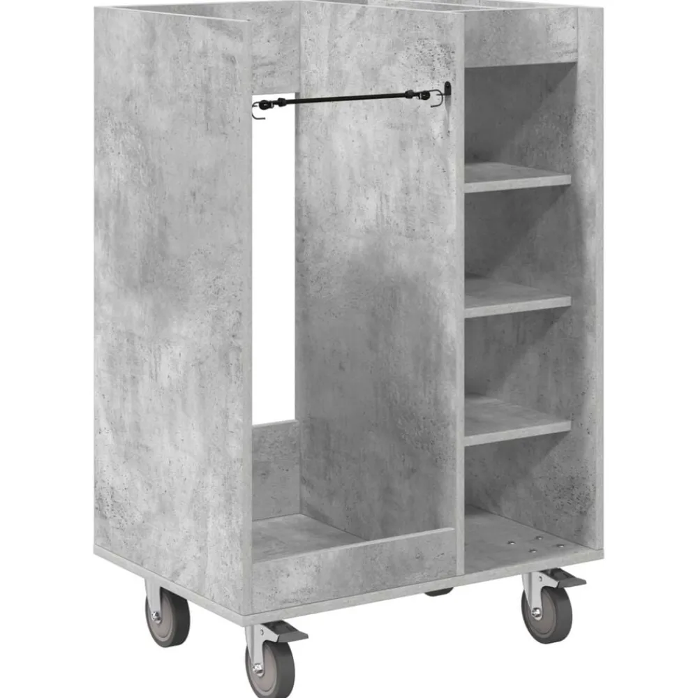 vidaXL Armario de Golf con rueda Liso Gris Concreto 65 x 45 x 98 cm Gris hormigón Outlet