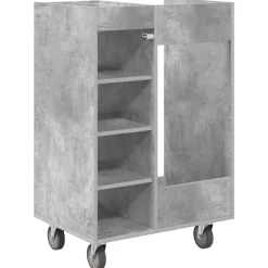 vidaXL Armario de Golf con rueda Liso Gris Concreto 65 x 45 x 98 cm Gris hormigón Outlet