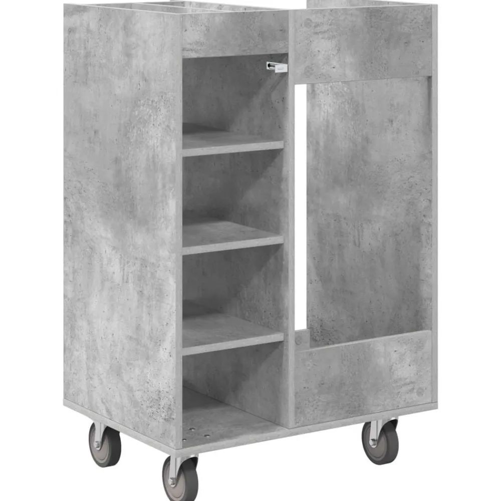 vidaXL Armario de Golf con rueda Liso Gris Concreto 65 x 45 x 98 cm Gris hormigón Outlet