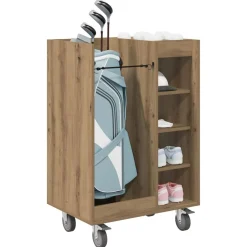 vidaXL Armario de Golf con rueda Liso Roble artesanal 65 x 45 x 98 cm Roble artisan Hot