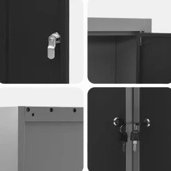 vidaXL Armario de herramientas y Gris 55 x 55 x 55 cm Negro Online