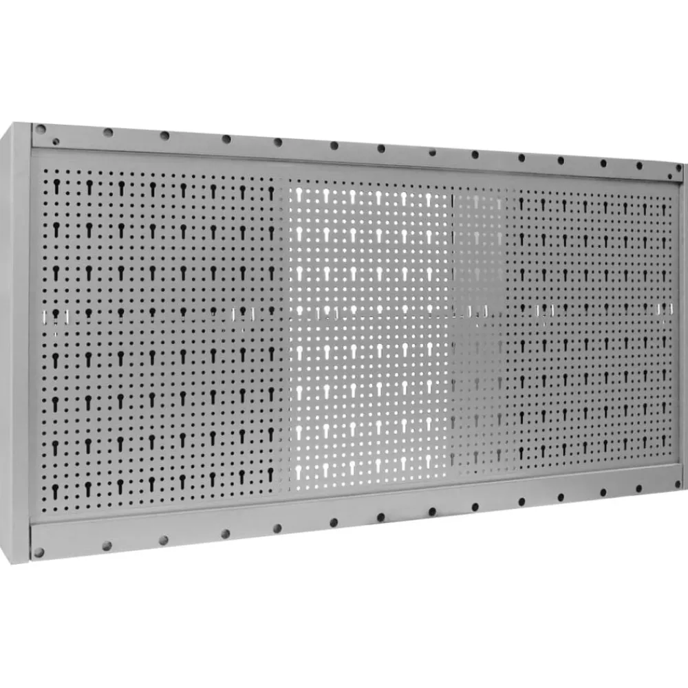vidaXL Accesorios De Bricolaje-Armario de herramientas de pared industrial metal gris y negro