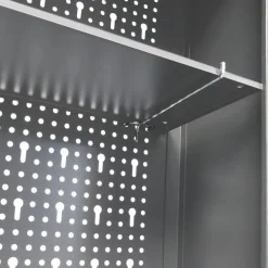 vidaXL Accesorios De Bricolaje-Armario de herramientas de pared industrial metal gris y negro