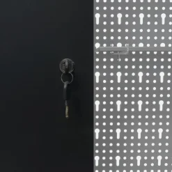 vidaXL Accesorios De Bricolaje-Armario de herramientas de pared industrial metal gris y negro
