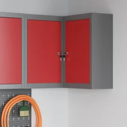 vidaXL Armario de herramientas con estante y Gris 55 x 55 x 55 cm Rojo Online