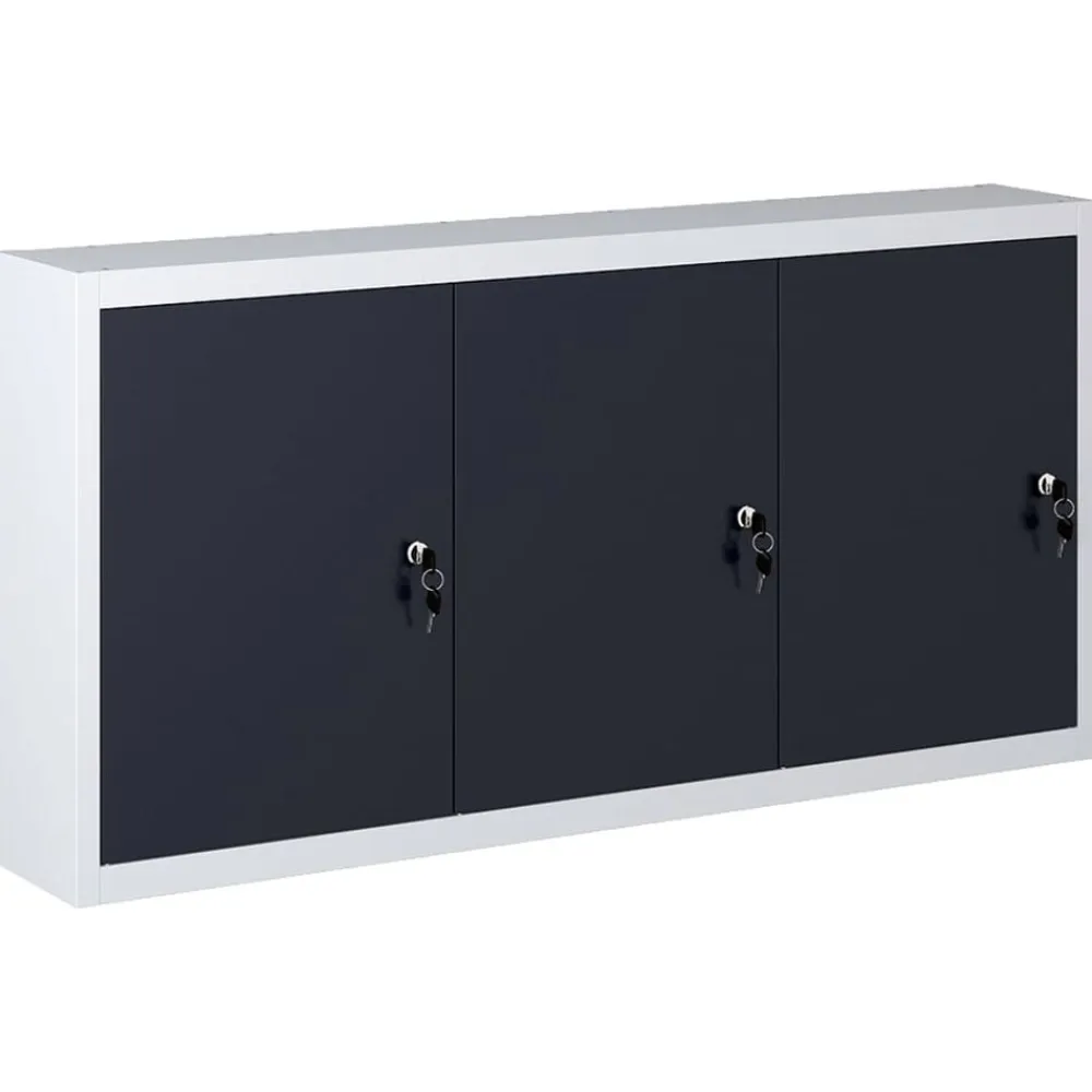 vidaXL Accesorios De Bricolaje-Armario de herramientas de pared industrial metal gris y negro