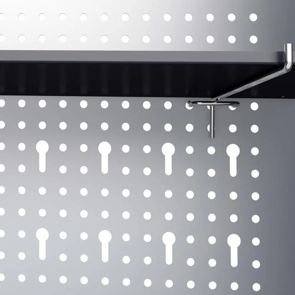 vidaXL Accesorios De Bricolaje-Armario de herramientas de pared industrial metal gris y negro
