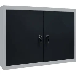 vidaXL Accesorios De Bricolaje-Armario de herramientas de pared industrial metal gris y negro