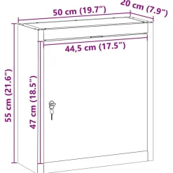 vidaXL Accesorios De Bricolaje-Armario de herramientas y Gris 50 x 20 x 55 cm