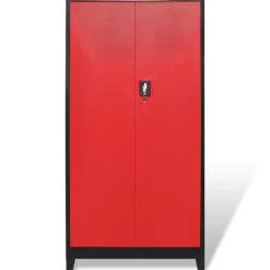 vidaXL Armario de herramientas 2 puertas acero negro/rojo 90x40x180 cm Online