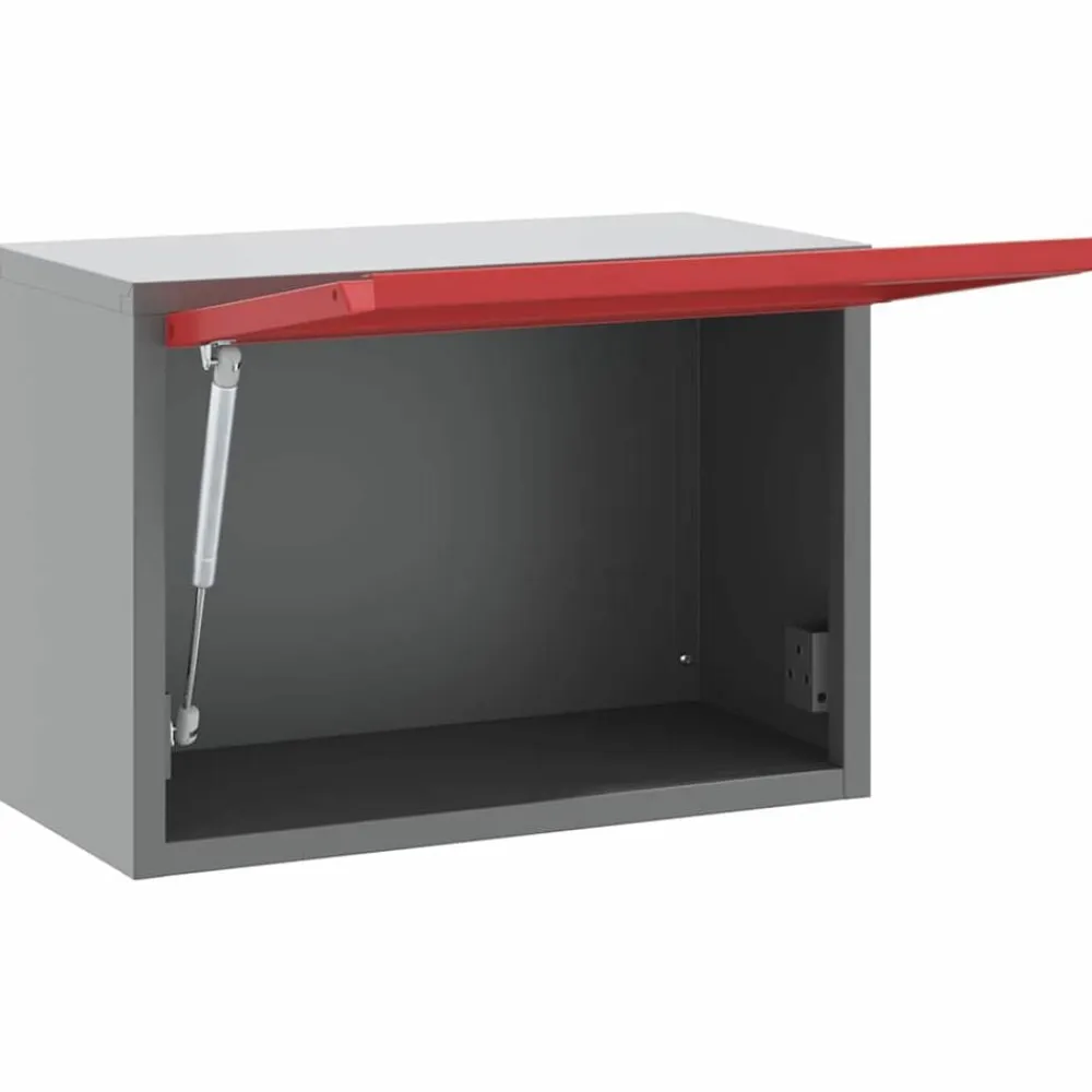 vidaXL Armario de herramientas y Gris 50 x 25 x 35 cm Rojo