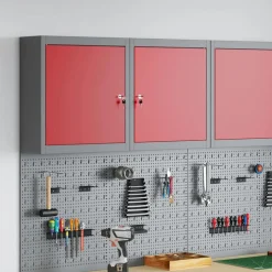 vidaXL Accesorios De Bricolaje-Armario de herramientas con estante y Gris 50 x 20 x 55 cm