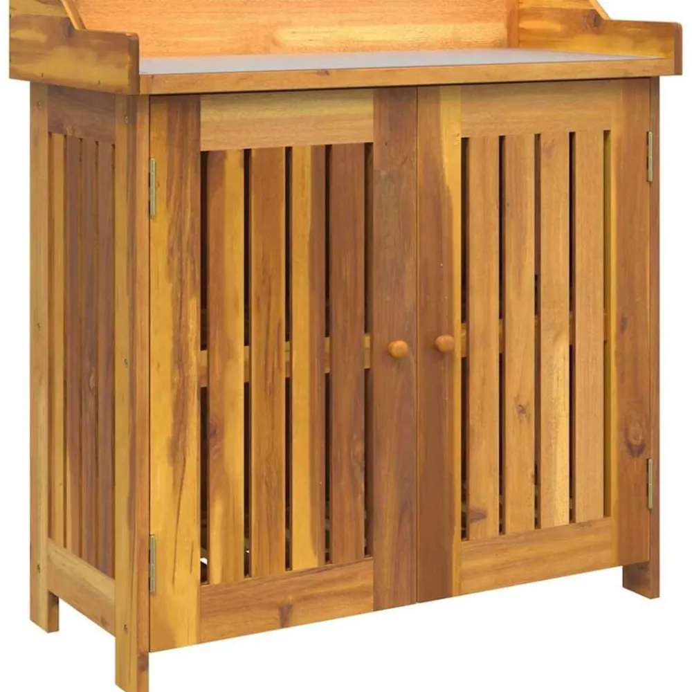 vidaXL Armarios Y Almacenamiento-Armario de Jardín con estante Natural 78 x 36,5 x 78cm