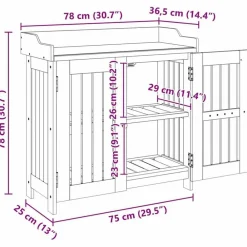 vidaXL Armarios Y Almacenamiento-Armario de Jardín con estante Natural 78 x 36,5 x 78cm