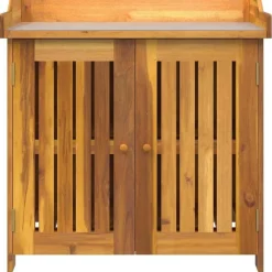 vidaXL Armarios Y Almacenamiento-Armario de Jardín con estante Natural 78 x 36,5 x 78cm