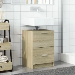 vidaXL Armario de lavabo madera de ingeniería 40x37x59 cm Roble Sonoma Online