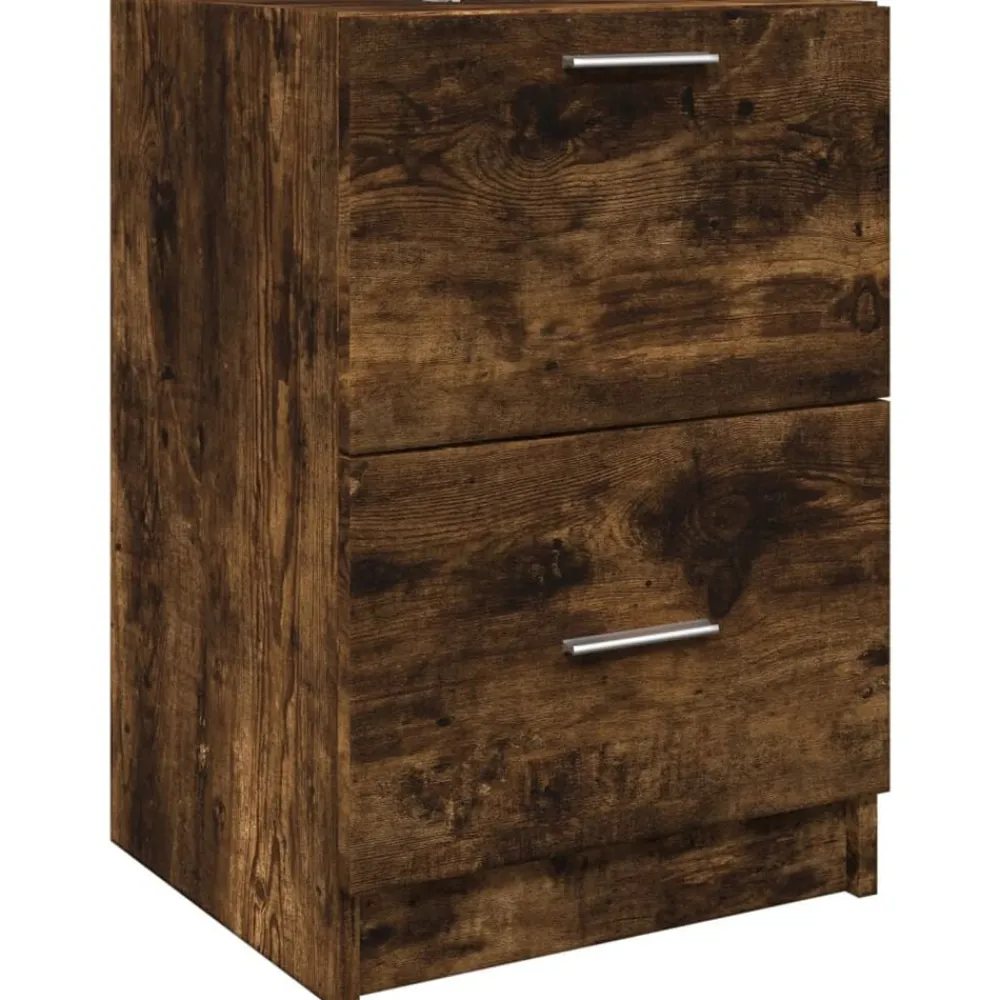 vidaXL Armario de lavabo madera ingeniería 40x37x59 cm Roble ahumado Outlet