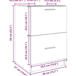 vidaXL Armario de lavabo madera ingeniería 40x37x59 cm Roble ahumado Outlet