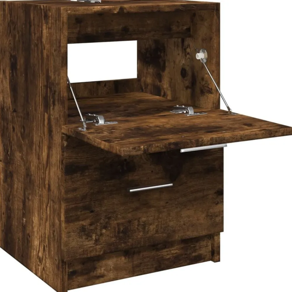vidaXL Armario de lavabo madera ingeniería 40x37x59 cm Roble ahumado Outlet