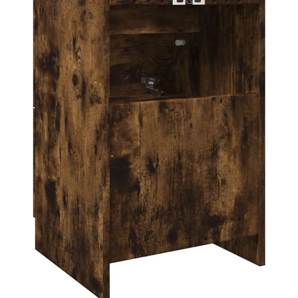 vidaXL Armario de lavabo madera ingeniería 40x37x59 cm Roble ahumado Outlet